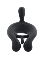 Load image into Gallery viewer, Playboy Triple Play Rechargeable Silicone Cock Ring with Remote Control - Black
