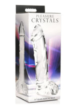 Load image into Gallery viewer, Pleasure Crystals Glass Dildo with Balls - Clear - 7.1in
