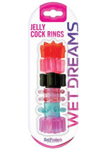 Load image into Gallery viewer, Pleasure Stars Jelly Cock Rings - Assorted Colors - 6 Pack
