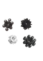 Load image into Gallery viewer, Hung Pleasure Stars Jelly Cock Rings - Black/Clear - 6 Per Pack

