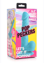 Load image into Gallery viewer, Pop Peckers Dildo with Balls - Blue - 6.5in
