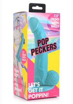 Load image into Gallery viewer, Pop Peckers Dildo with Balls - Blue - 7.5in

