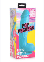 Load image into Gallery viewer, Pop Peckers Dildo with Balls - Blue - 8.25in
