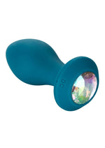 Load image into Gallery viewer, Power Gem Vibrating Crystal Probe Silicone Rechargeable Butt Plug - Blue