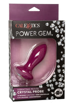 Load image into Gallery viewer, Power Gem Vibrating Petite Crystal Probe Silicone Rechargeable Butt Plug - Purple