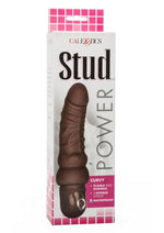 Load image into Gallery viewer, Power Stud Curvy Vibrating Dildo - Chocolate
