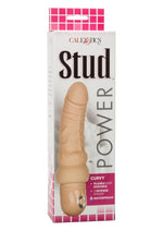 Load image into Gallery viewer, Power Stud Curvy Virbrating Dildo - Vanilla/White
