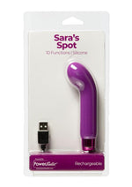 Load image into Gallery viewer, Powerbullet Sara&#39;s Spot 10 Function Rechargeable Silicone Vibrating Bullet - Purple
