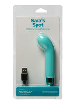 Load image into Gallery viewer, Powerbullet Sara&#39;s Spot 10 Function Rechargeable Silicone Vibrating Bullet - Teal
