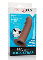 Load image into Gallery viewer, Ppa with Jock Strap Strap-On Penis Sleeve - Chocolate - 7in
