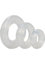 Load image into Gallery viewer, Premium Silicone Cock Ring - Clear - 3 Piece Set/Set
