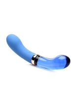 Load image into Gallery viewer, Prisms Vibra-Glass 10x Bleu Dual End G-Spot Rechargeable Silicone/Glass Vibrating Dildo - Teal

