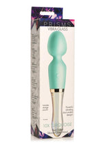 Load image into Gallery viewer, Prisms Vibra-Glass 10x Dual End Rechargeable Silicone Glass Wand - Blue/Turquoise
