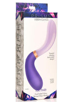 Load image into Gallery viewer, Prisms Vibra-Glass 10x Pari Duel End Wavy Rechargeable Silicone/Glass Vibrating Dildo - Purple
