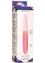 Load image into Gallery viewer, Prisms Vibra-Glass 10x Rose Dual End Rechargeable Silicone/Glass Vibrating Dildo - Pink
