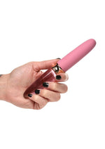 Load image into Gallery viewer, Prisms Vibra-Glass 10x Rose Dual End Rechargeable Silicone/Glass Vibrating Dildo
