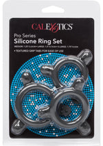 Load image into Gallery viewer, Pro Series Silicone Cock Ring - Black/Grey - 3 Piece Set/Set

