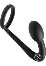 Load image into Gallery viewer, Prostatic Play Explorer Silicone Cock Ring and Prostate Plug - Black
