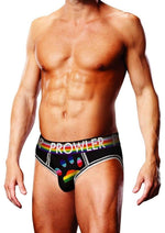 Load image into Gallery viewer, Prowler Black Oversized Paw Open Brief - Black/Multicolor/Rainbow - Small