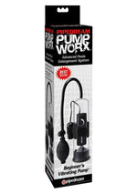 Load image into Gallery viewer, Pump Worx Beginner&#39;s Vibrating Pump Advanced Penis Enlargement System - Black/Clear
