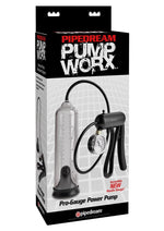 Load image into Gallery viewer, Pump Worx Pro-Gauge Power Penis Pump - Black/Clear
