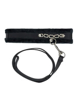 Load image into Gallery viewer, Punishment Crystal Detail Collar and Leash - Black - 37in
