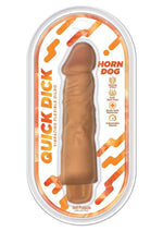 Load image into Gallery viewer, Quick Dick Horn Dog Vibrating Silicone Dildo - Vanilla
