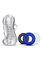 Load image into Gallery viewer, Quickie Kit Jerk Off Masturbator and Cock Rings - Multiple - Assorted Colors/Clear
