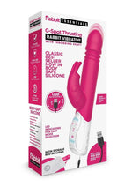 Load image into Gallery viewer, Rabbit Essentials Silicone Rechargeable G-Spot Thrusting Rabbit Vibrator - Hot Pink/Pink
