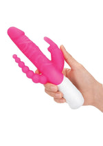 Load image into Gallery viewer, Rabbit Essentials Silicone Rechargeable Slim Realistic Double Penetration Rabbit Vibrator
