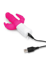 Load image into Gallery viewer, Rabbit Essentials Silicone Rechargeable Slim Realistic Double Penetration Rabbit Vibrator
