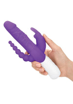 Load image into Gallery viewer, Rabbit Essentials Silicone Rechargeable Slim Realistic Double Penetration Rabbit Vibrator

