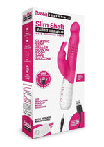 Load image into Gallery viewer, Rabbit Essentials Silicone Rechargeable Slim Shaft Rabbit Vibrator - Hot Pink/Pink
