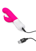 Load image into Gallery viewer, Rabbit Essentials Silicone Rechargeable Slim Shaft Thrusting G-Spot Rabbit Vibrator
