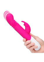 Load image into Gallery viewer, Rabbit Essentials Silicone Rechargeable Slim Shaft Thrusting G-Spot Rabbit Vibrator
