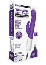 Load image into Gallery viewer, Rabbit Essentials Silicone Rechargeable Slim Shaft Thrusting G-Spot Rabbit Vibrator - Purple
