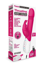 Load image into Gallery viewer, Rabbit Essentials Silicone Rechargeable Thrusting Rabbit Vibrator - Hot Pink/Pink
