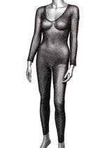 Load image into Gallery viewer, Radiance Crotchless Full Body Suit - Black - One Size
