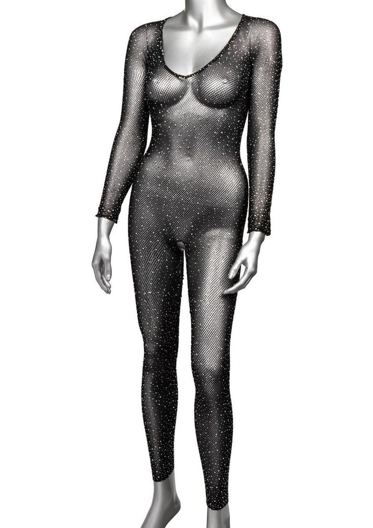 Radiance Crotchless Full Body Suit - Black - One Size