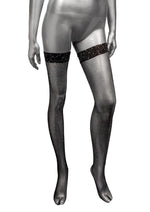 Load image into Gallery viewer, Radiance Thigh High Stocking - Black - Plus Size/Queen
