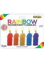 Load image into Gallery viewer, Rainbow Pecker Party Candles - Assorted Colors - 5 Each Per Pack
