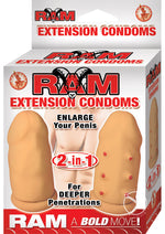 Load image into Gallery viewer, Ram Extension Condoms Latex Extender Sleeves - Vanilla - 2 Per Box
