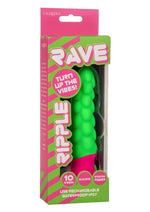 Load image into Gallery viewer, Rave Ripple Rechargeable Silicone Vibrator - Green/Pink
