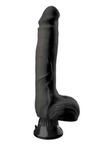 Load image into Gallery viewer, Real Feel Deluxe No. 7 Wallbanger Vibrating Dildo with Balls - Black - 9in
