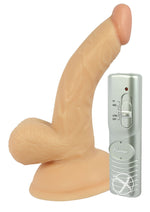 Load image into Gallery viewer, Real Skin All American Mini Whoppers Vibrating Dildo with Balls - Flesh/Vanilla - 4in
