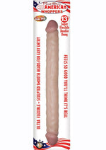 Load image into Gallery viewer, Real Skin All American Whoppers Double Dildo Dildo - Flesh/Vanilla - 13in
