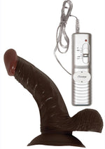 Load image into Gallery viewer, All American Whoppers Vibrating Dildo with Balls - Brown/Chocolate - 7in
