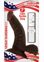 Load image into Gallery viewer, All American Whoppers Vibrating Dildo with Balls - Brown/Chocolate - 7in
