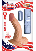 Load image into Gallery viewer, Real Skin All American Whoppers Vibrating Dildo with Balls - Flesh/Vanilla - 5in
