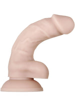 Load image into Gallery viewer, Real Supple Poseable Silicone Dildo with Balls - Vanilla - 6in

